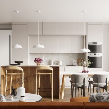 Luster na lanku FRIKA 1xE27/15W/230V pr. 34 cm biela