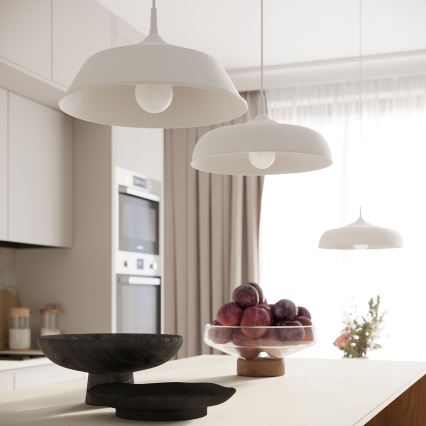 Luster na lanku FRIKA 1xE27/15W/230V pr. 34 cm biela