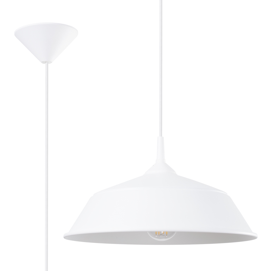 Luster na lanku FRIKA 1xE27/15W/230V pr. 34 cm biela
