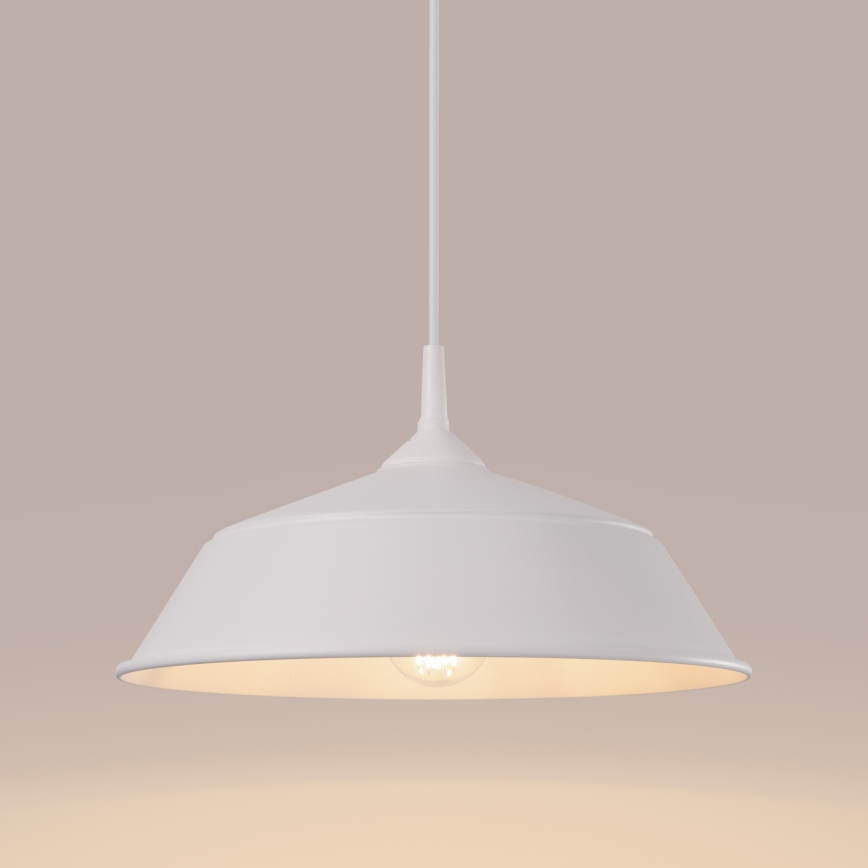 Luster na lanku FRIKA 1xE27/15W/230V pr. 34 cm biela