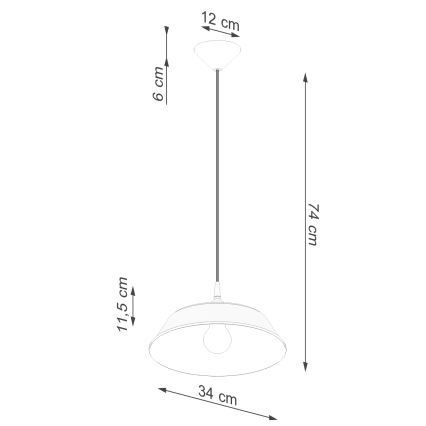 Luster na lanku FRIKA 1xE27/15W/230V pr. 34 cm biela