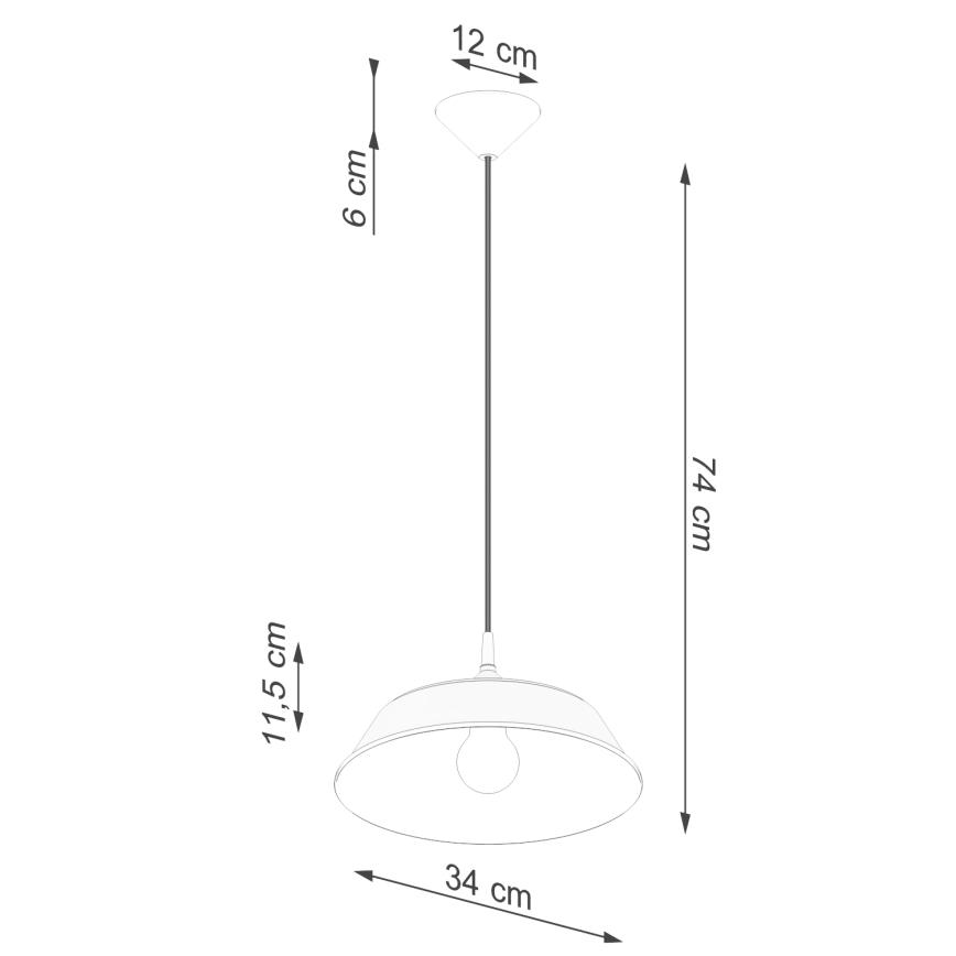 Luster na lanku FRIKA 1xE27/15W/230V pr. 34 cm biela