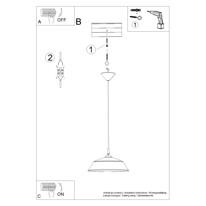 Luster na lanku FRIKA 1xE27/15W/230V pr. 34 cm biela