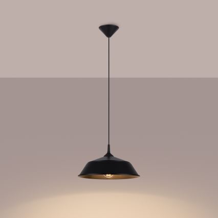 Luster na lanku FRIKA 1xE27/15W/230V pr. 34 cm čierna
