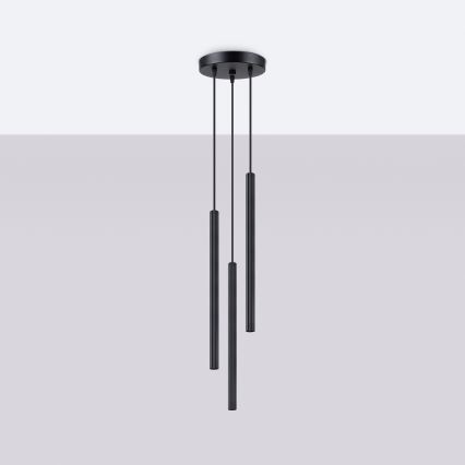 Luster na lanku ARCHE 3xG9/8W/230V čierna
