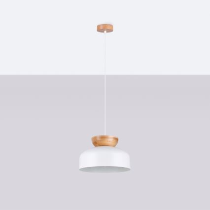 Luster na lanku MARION 1xE27/15W/230V pr. 29,5 cm biela