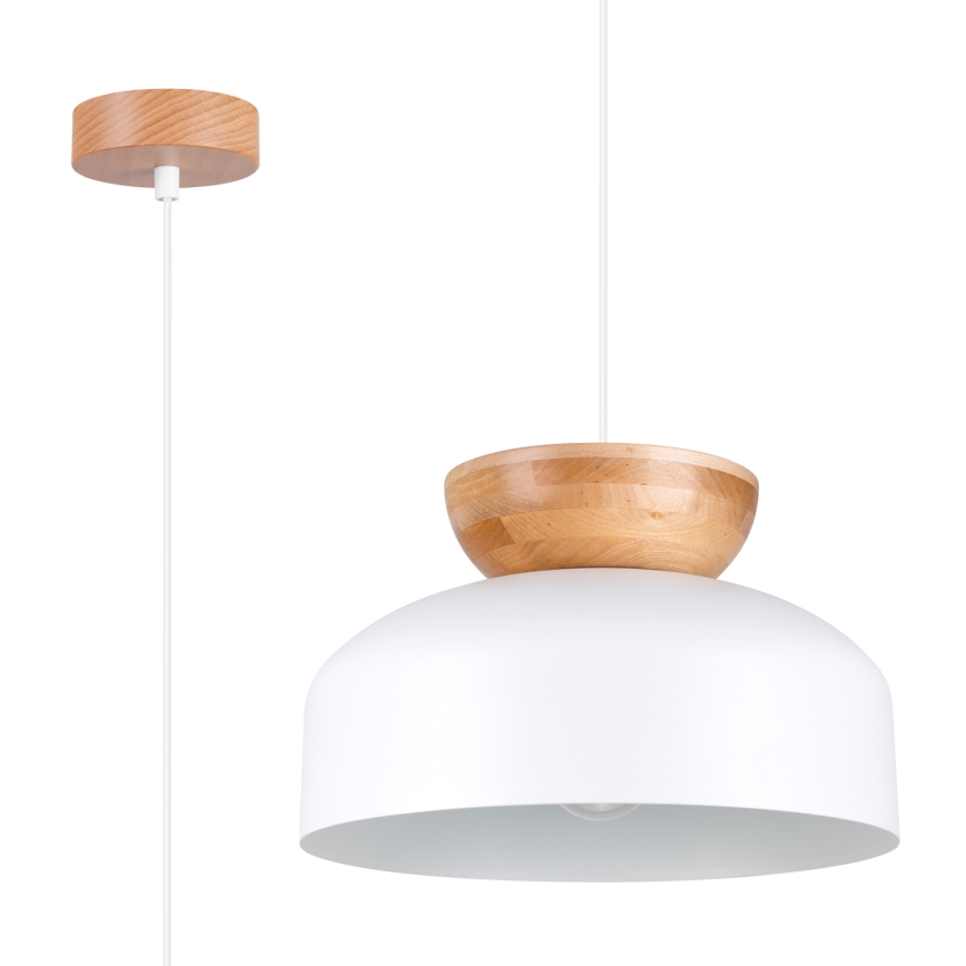 Luster na lanku MARION 1xE27/15W/230V pr. 29,5 cm biela