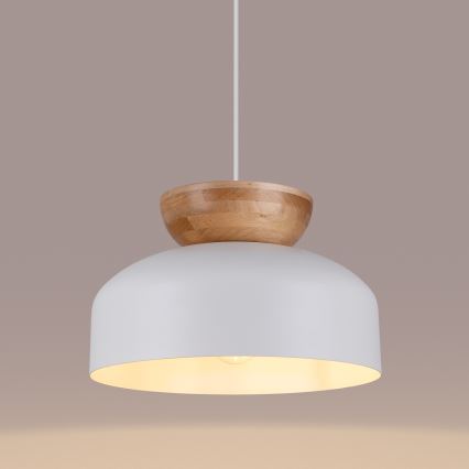 Luster na lanku MARION 1xE27/15W/230V pr. 29,5 cm biela