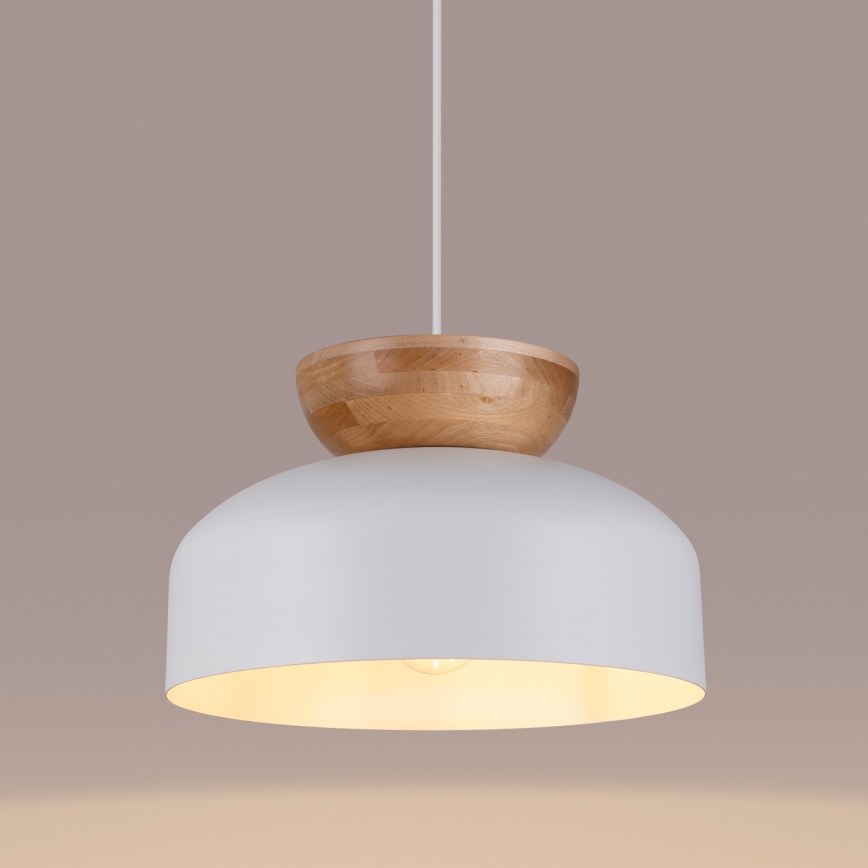 Luster na lanku MARION 1xE27/15W/230V pr. 29,5 cm biela