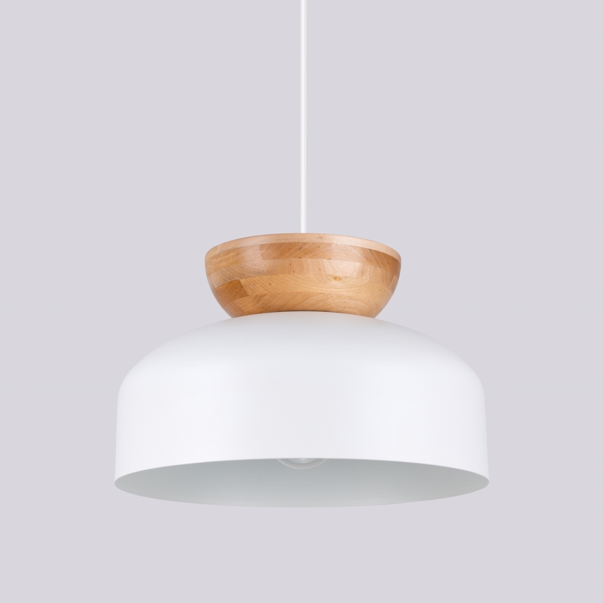 Luster na lanku MARION 1xE27/15W/230V pr. 29,5 cm biela
