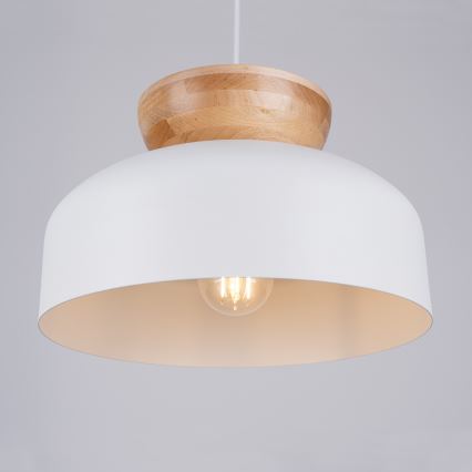 Luster na lanku MARION 1xE27/15W/230V pr. 29,5 cm biela