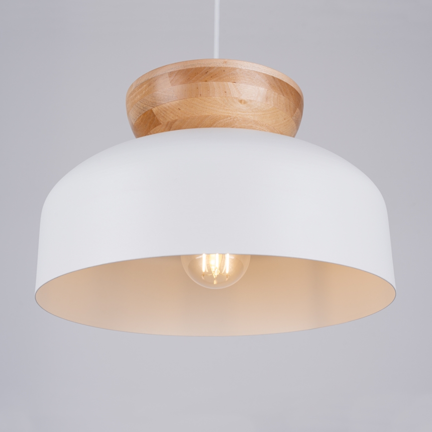 Luster na lanku MARION 1xE27/15W/230V pr. 29,5 cm biela