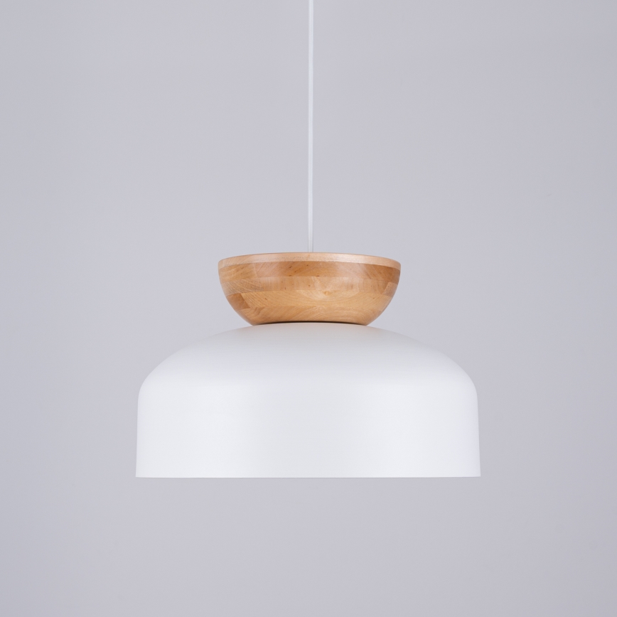 Luster na lanku MARION 1xE27/15W/230V pr. 29,5 cm biela