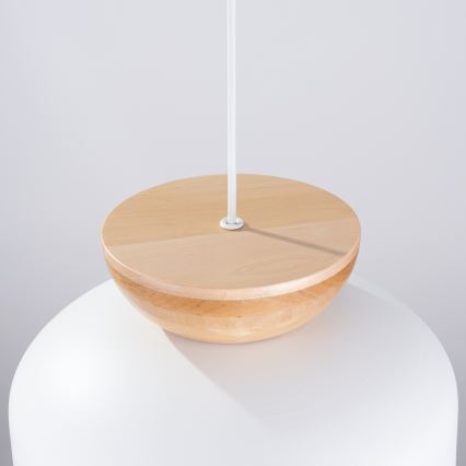Luster na lanku MARION 1xE27/15W/230V pr. 29,5 cm biela