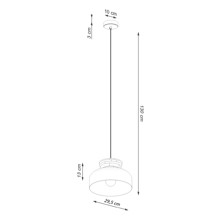 Luster na lanku MARION 1xE27/15W/230V pr. 29,5 cm biela