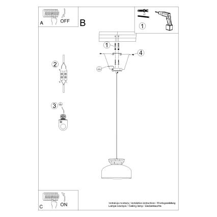 Luster na lanku MARION 1xE27/15W/230V pr. 29,5 cm biela
