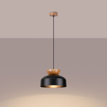 Luster na lanku MARION 1xE27/15W/230V pr. 29,5 cm čierna