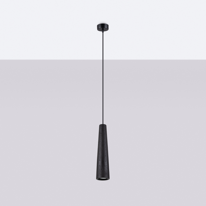 Luster na lanku ELECTRA 1xGU10/10W/230V betón/čierna