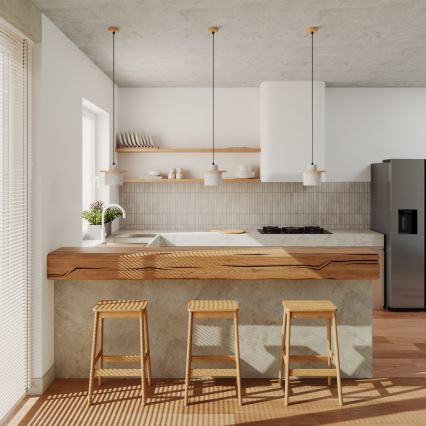 Závesný luster na lanku MAB 1xE27/15W/230V priemer 22 cm betón/sivá