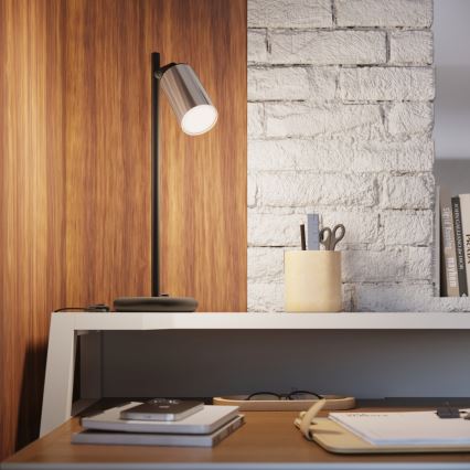 Stolná lampa WINX 1xGU10/10W/230V čierna/lesklý chróm