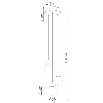 Luster na lanku PEKKA 3xG9/8W/230V biela