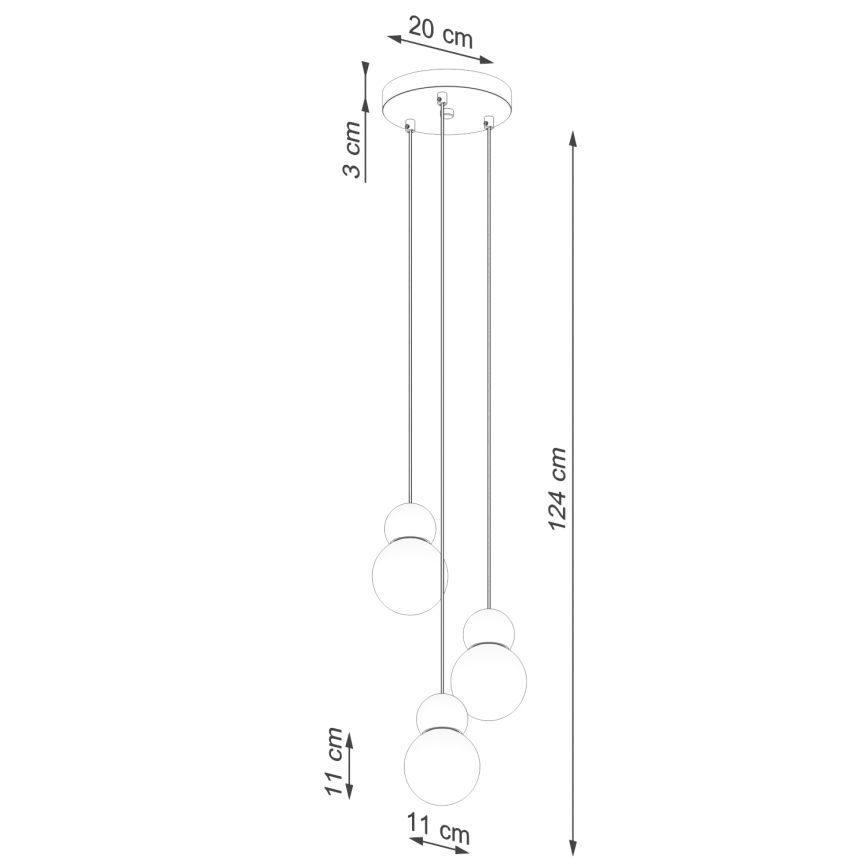 Luster na lanku PEKKA 3xG9/8W/230V biela
