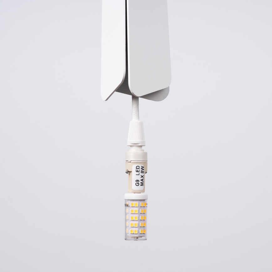 Luster na lanku PRYSM 1xG9/8W/230V biela