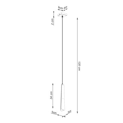 Luster na lanku PRYSM 1xG9/8W/230V biela