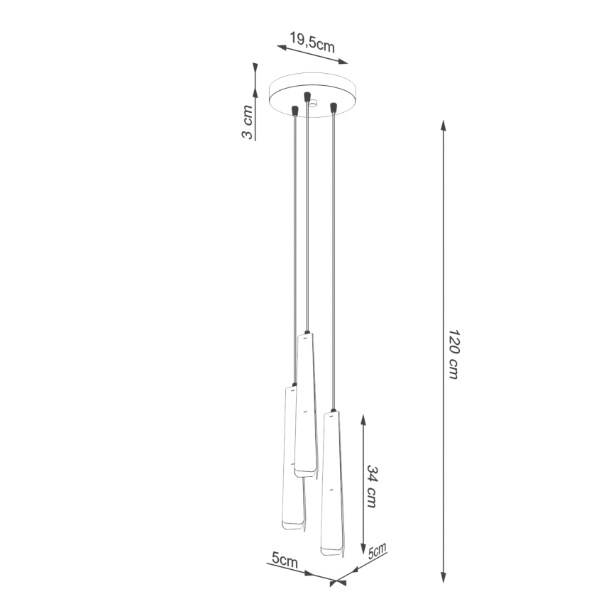 Luster na lanku PRYSM 3xG9/8W/230V biela