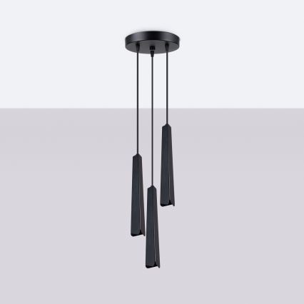 Luster na lanku PRYSM 3xG9/8W/230V čierna