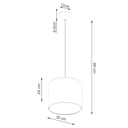 Luster na lanku NOVA 1xE27/15W/230V pr. 30 cm čierna