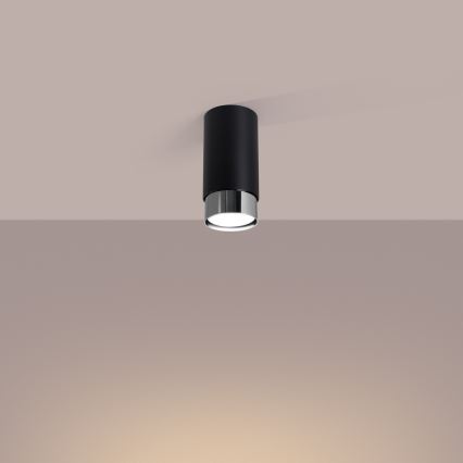 Bodové svietidlo NERO 1xGU10/10W/230V 12,5 cm čierna/lesklý chróm
