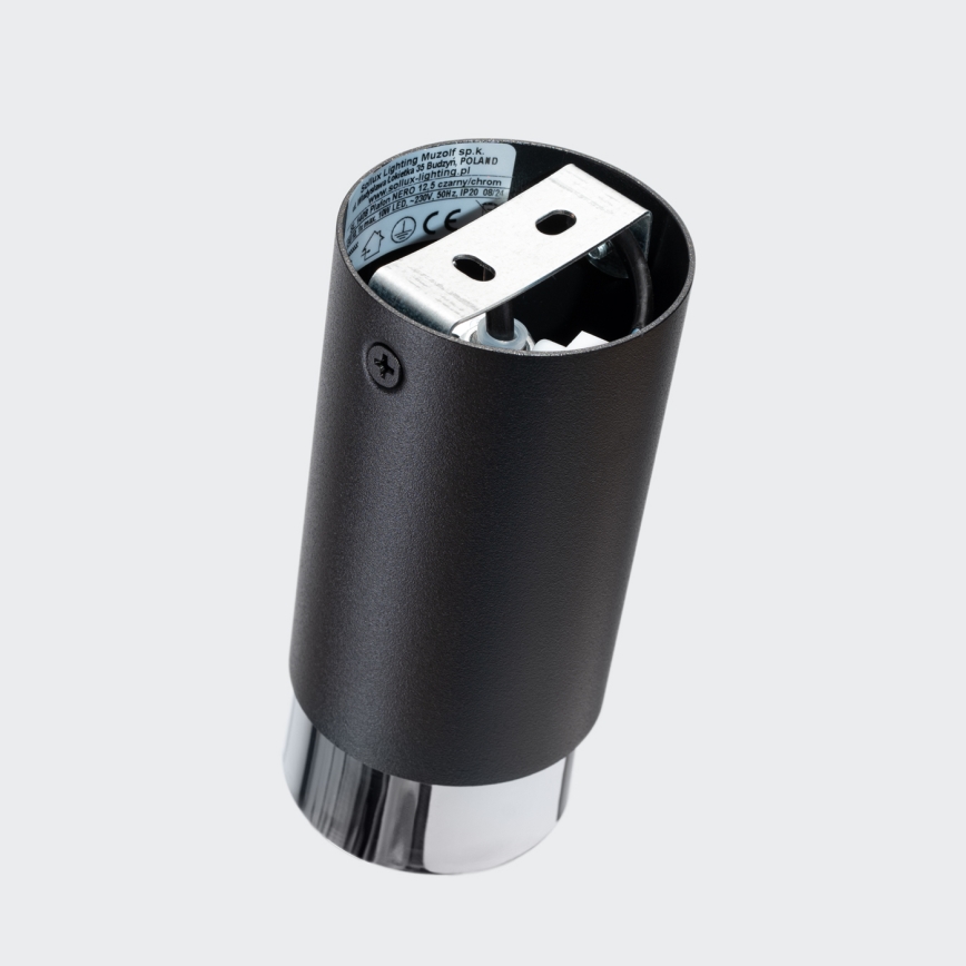 Bodové svietidlo NERO 1xGU10/10W/230V 12,5 cm čierna/lesklý chróm