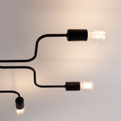 Prisadený luster VECTOR 6xE27/15W/230V čierna