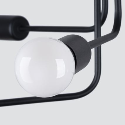 Luster na tyči NORAH 6xE27/15W/230V čierna