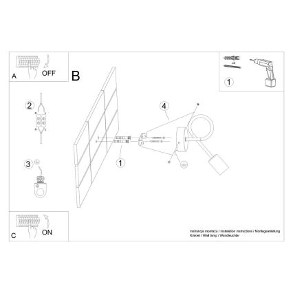 Nástenná lampa LEVAR 1xE27/15W/230V čierna