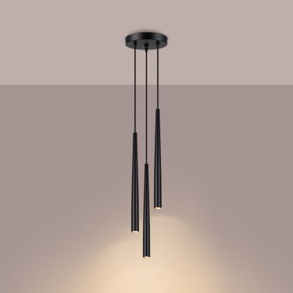 Luster na lanku BLISS 3xG9/8W/230V čierna
