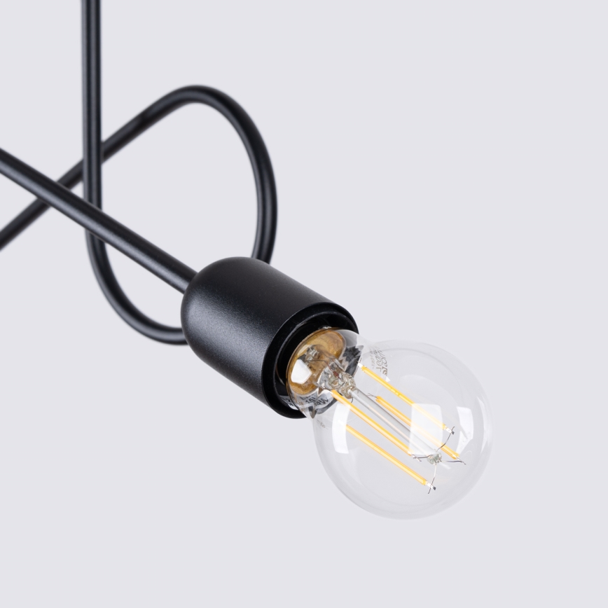 Prisadený luster LOOP 2xE27/15W/230V čierna