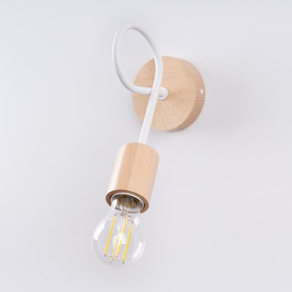 Nástenná lampa EMBER 1xE27/15W/230V biela/béžová/buk