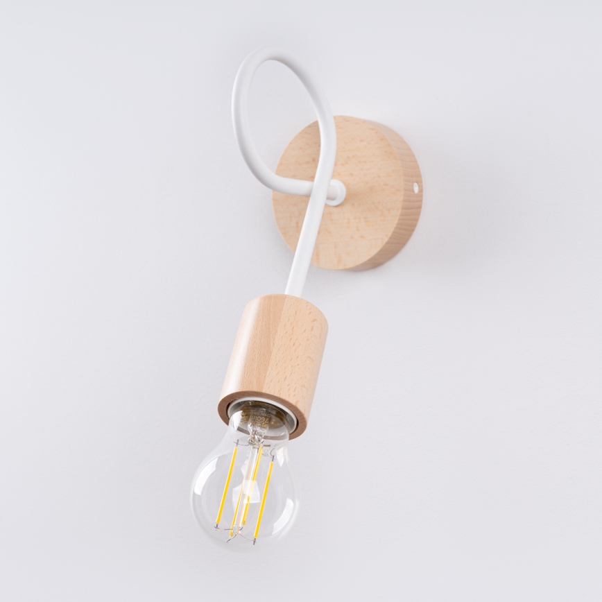 Nástenná lampa EMBER 1xE27/15W/230V biela/béžová/buk