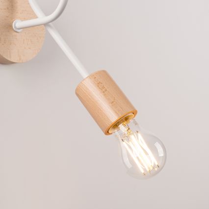 Nástenná lampa EMBER 1xE27/15W/230V biela/béžová/buk