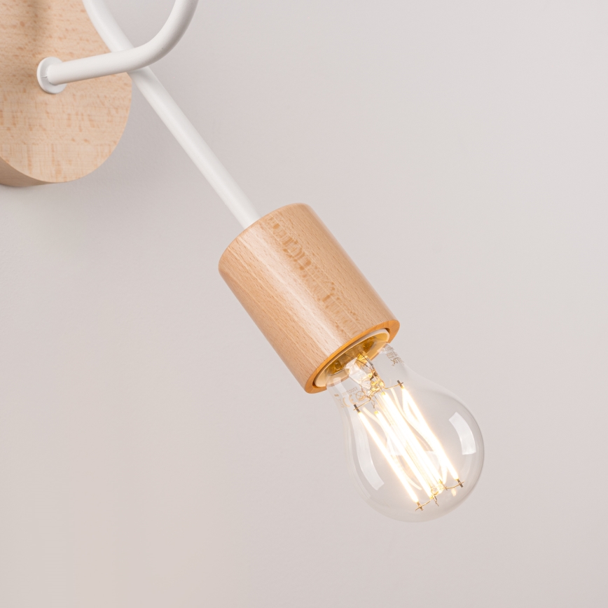 Nástenná lampa EMBER 1xE27/15W/230V biela/béžová/buk