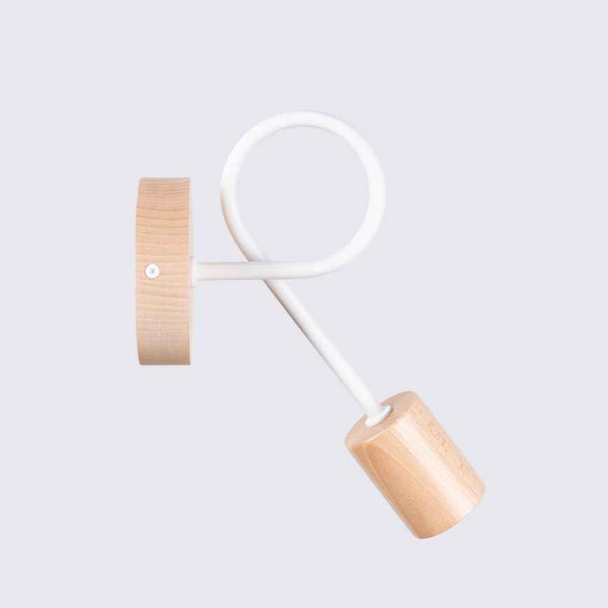 Nástenná lampa EMBER 1xE27/15W/230V biela/béžová/buk