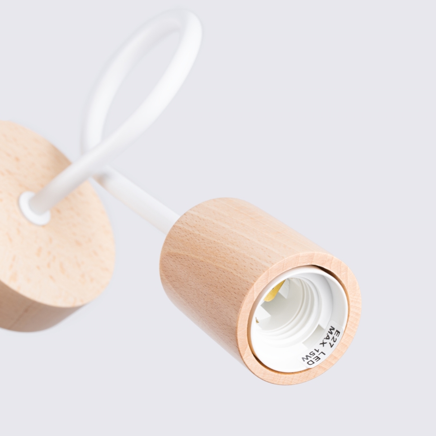 Nástenná lampa EMBER 1xE27/15W/230V biela/béžová/buk