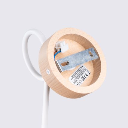 Nástenná lampa EMBER 1xE27/15W/230V biela/béžová/buk