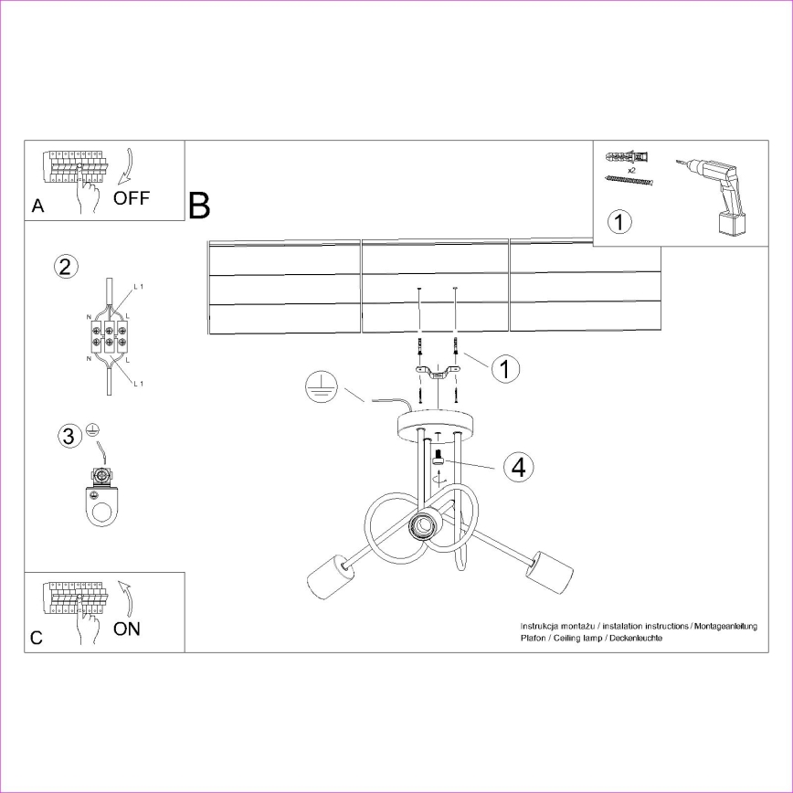 Prisadený luster EMBER 3xE27/15W/230V čierna/béžová/buk