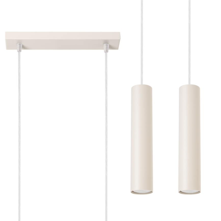 Luster na lanku LAGOS 2xGU10/10W/230V krémová