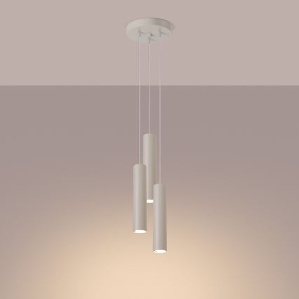 Luster na lanku LAGOS 3xGU10/10W/230V krémová