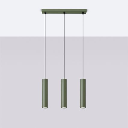 Luster na lanku LAGOS 3xGU10/10W/230V zelená