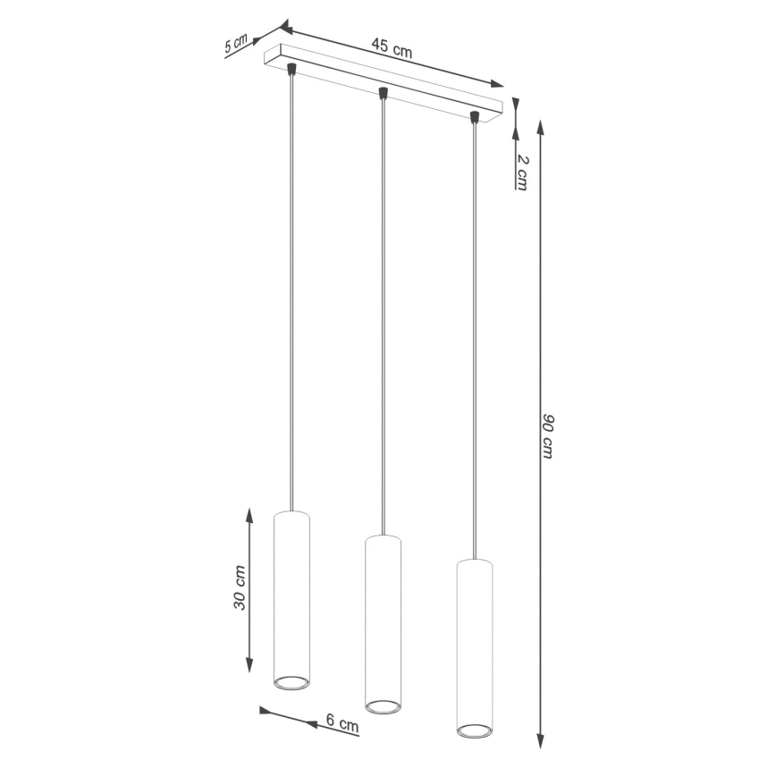 Luster na lanku LAGOS 3xGU10/10W/230V zelená